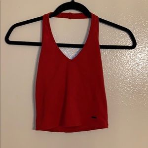 Red Cropped Halter top